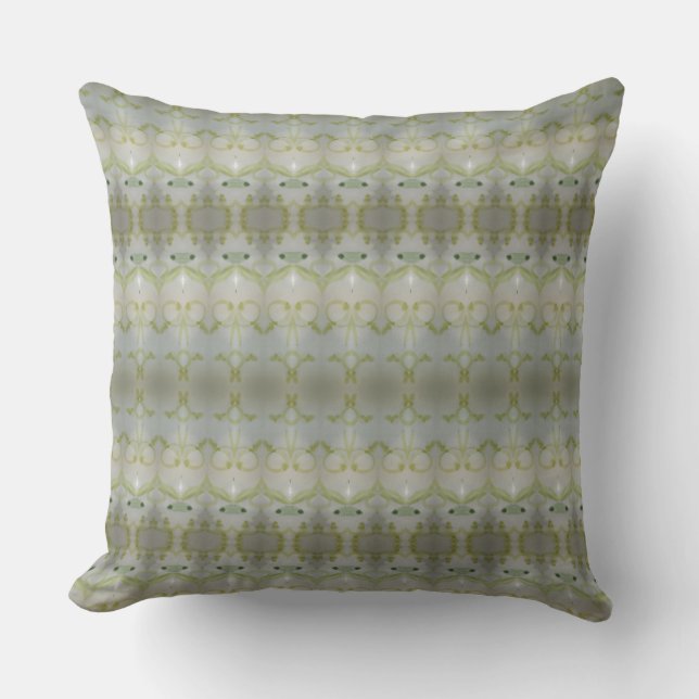 Cojín Decorativo Patrón Elegante Con Verde Olivo (Anverso)