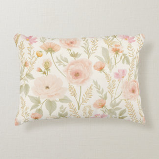 Cojín Decorativo Patrón elegante de color de agua floral sin foco