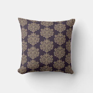 Cojín Decorativo Patrón elegante de damasco dorado de moda floral
