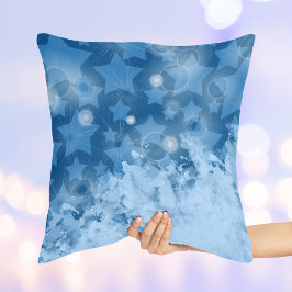 Cojín Decorativo Patrón elegante de estrellas Clásico Azul Moderno
