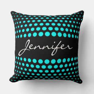 Cojín Decorativo Patrón elegante de puntos Aqua Polka