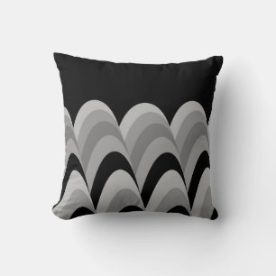 Cojín Decorativo Patrón elegante en negro blanco plata gris