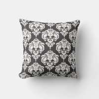 Patrón elegante moderno de damasco gris y blanco