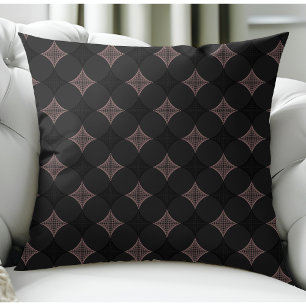 Cojín Decorativo Patrón elegante moderno negro y rosa claro