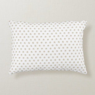 Cojín Decorativo Patrón elegante Starry Faux Gold Stars White