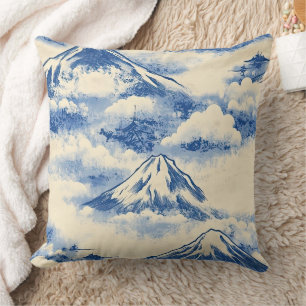 Cojín Decorativo Patrón escénico de montaña nevada azul cielo soñad