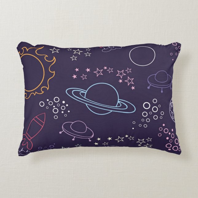 Cojín Decorativo Patrón espacial (Anverso)