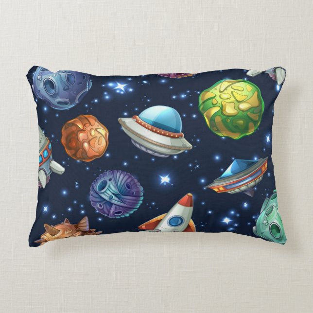 Cojín Decorativo Patrón espacial (Anverso)
