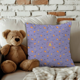 Cojín Decorativo Patrón espacio lavanda naranja lavanda