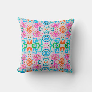 Cojín Decorativo Patrón estadounidense. Impresión sin fisuras Ikat.