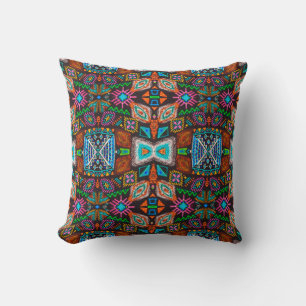 Cojín Decorativo Patrón estadounidense. Impresión sin fisuras Ikat.