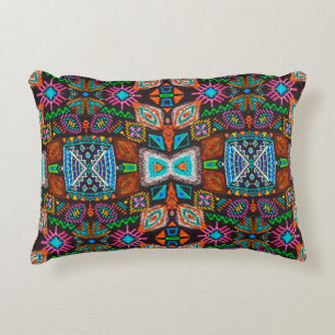 Cojín Decorativo Patrón estadounidense. Impresión sin fisuras Ikat.