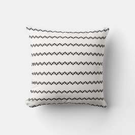 Cojín Decorativo Patrón/Estampado de Cruz de Huesos en Blanco y Neg