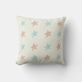 Cojín Decorativo Patrón Estrella Fundida Azul Rojo