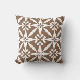 Cojín Decorativo Patrón Estrella Ikat - Taupe Tan y Blanco
