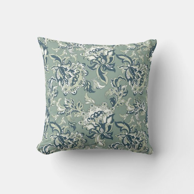 Cojín Decorativo patrón étnico floral sin fisuras. batik folclórico (Anverso)