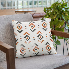 Cojín Decorativo Patrón étnico geométrico blanco estilo nativo indi