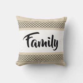 Cojín Decorativo Patrón familiar Imprimir tipografía de estilo Beig