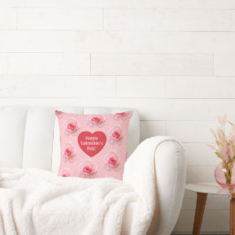 Cojín Decorativo Patrón Feliz Día de San Valentín 2024 Antecedentes