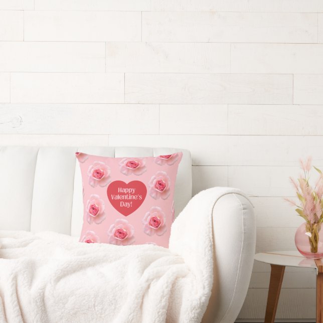 Cojín Decorativo Patrón Feliz Día de San Valentín 2024 Antecedentes (Sofá)