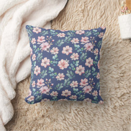 Cojín Decorativo Patrón femenino de flores rosas