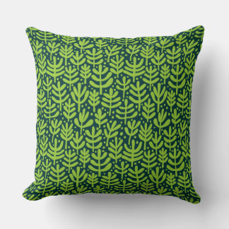 Cojín Decorativo Patrón Fern - Verde marciano sobre verde oscuro