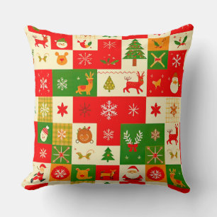 Cojín Decorativo patrón festivo de Navidad