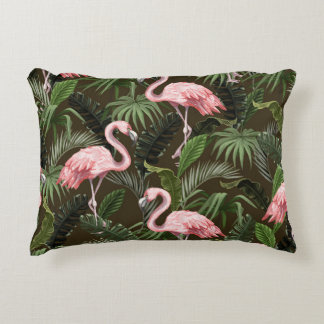 Cojín Decorativo Patrón Flamingo Tropical: Hojas Vintage