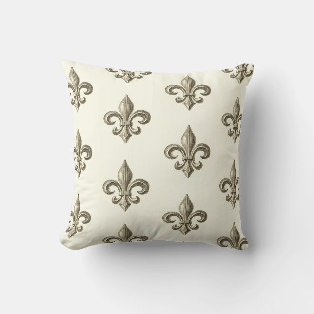 Cojín Decorativo Patrón Fleur de Lis francés (Anverso)