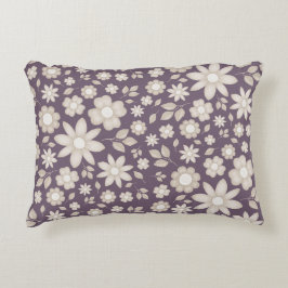 Cojín Decorativo Patrón floral acuarela ciruela romántico apagado