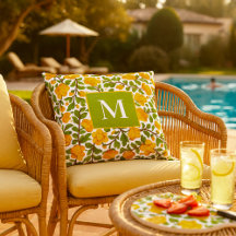 Patrón floral amarillo - Monograma personalizado