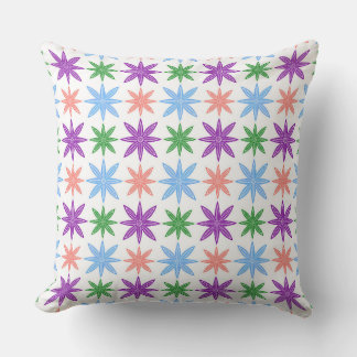 Cojín Decorativo Patrón floral arcoíris | Flores retro coloridas