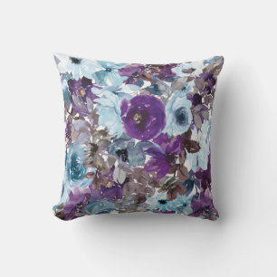 Cojín Decorativo Patrón floral azul