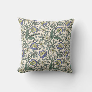 Cojín Decorativo Patrón floral azul, amarillo y blanco sin costuras