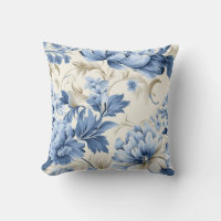Patrón floral azul inspirado en el Vintage moderno