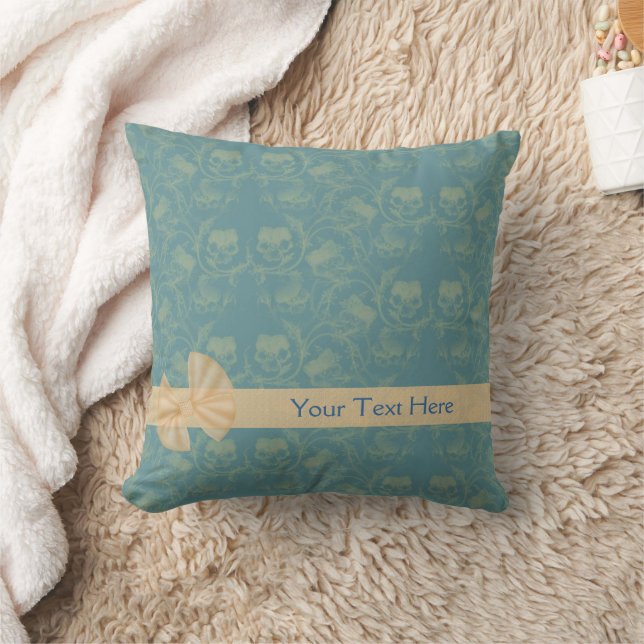 Cojín Decorativo Patrón floral azul personalizado (Manta)