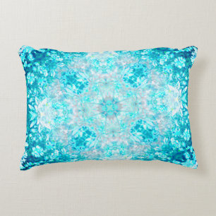 Cojín Decorativo Patrón floral azul turquesa Aqua