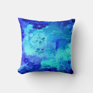 Cojín Decorativo Patrón floral azul vintage