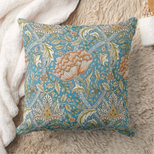 Cojín Decorativo Patrón floral azul William Morris Windrush