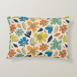 Cojín Decorativo Patrón floral boho dibujado a mano abstracto