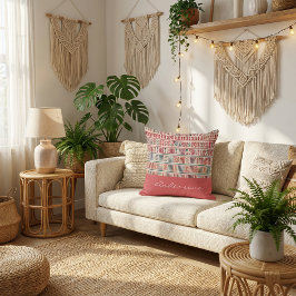 Cojín Decorativo Patrón floral botánico rústico boho