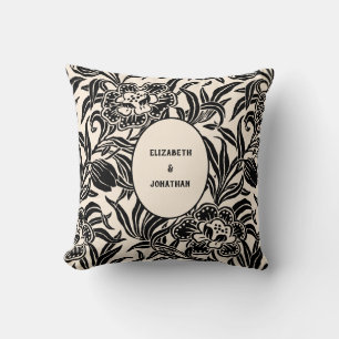 Cojín Decorativo Patrón floral botánico vintage Art Nouveau