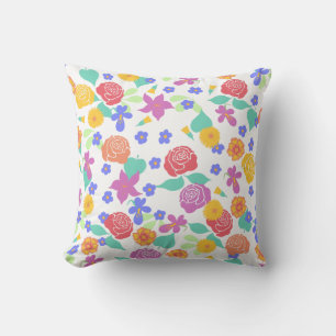 Cojín Decorativo Patrón floral brillante y colorido de primavera