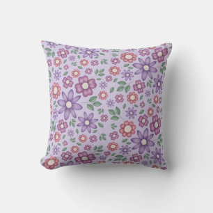 Cojín Decorativo patrón floral caprichoso de lavanda soñador