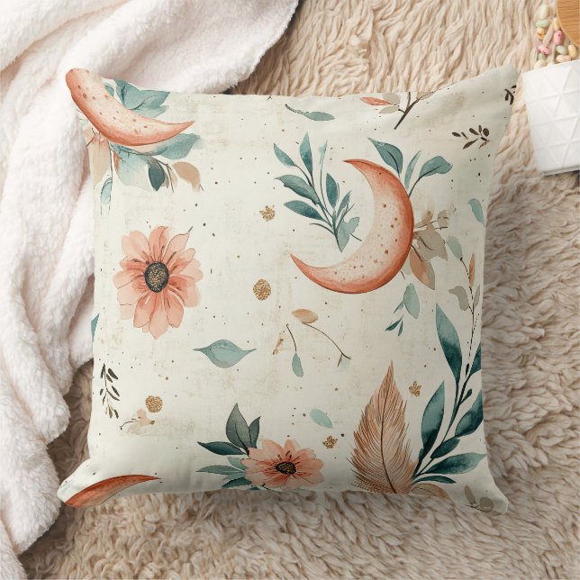 Cojín Decorativo Patrón floral celestial (4) (Manta)