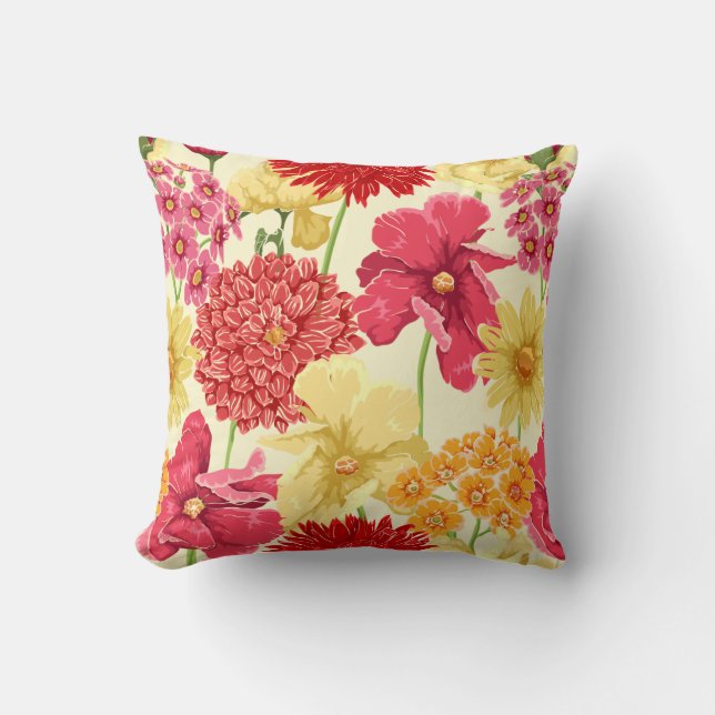 Cojín Decorativo Patrón floral clásico (Anverso)