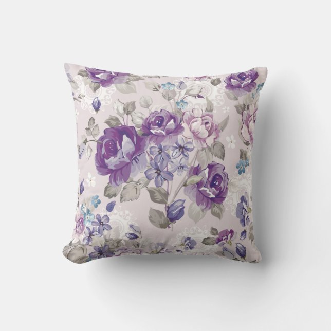 Cojín Decorativo Patrón floral clásico (Anverso)
