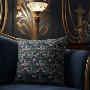 Cojín Decorativo Patrón floral clásico del Art Nouveau antiguo