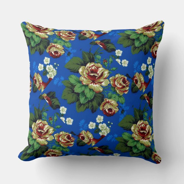 Cojín Decorativo Patrón floral clásico del pasado (Anverso)