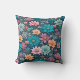 Cojín Decorativo Patrón floral colorido